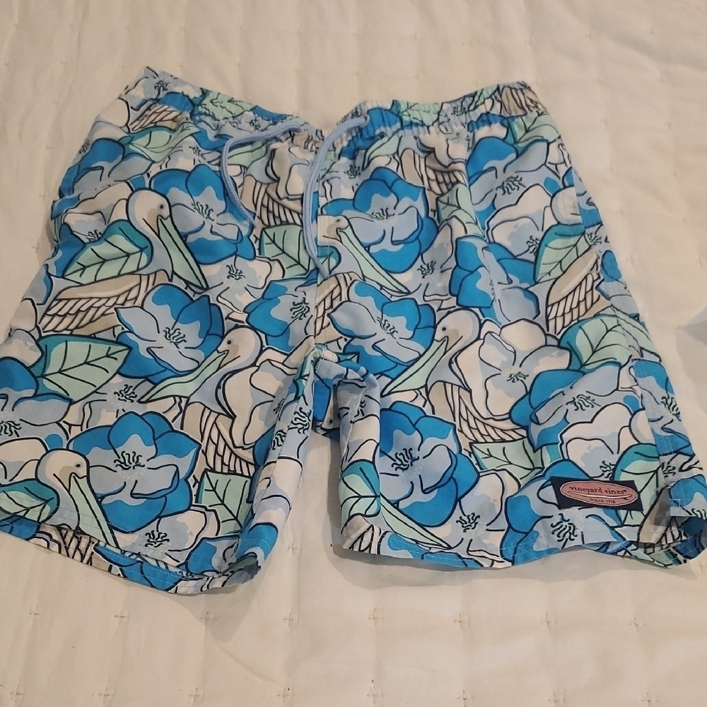 Vineyard Vines Chappy Swim Trunks in Pelican MagnoliaMEDIUM 12/14 BOY